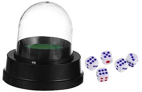 HEMOTON 2 Sätze Elektrischer Würfelbecher automatische Würfelmaschine Party elektrisch klare batterien Akku-Tacker Bar Würfelbecher automatischer Würfelrollenbecher Plastik Black