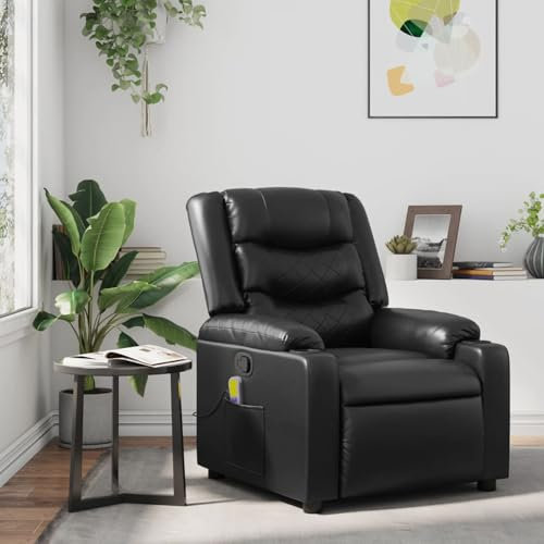 IKAYAA Fernsehsessel mit Massagefunktion Massage Sessel Wohnzimmer Massagesessel Liegesessel Relaxsessel mit Liegefunktion Relaxliege Kunstleder Bequem Verstellbar Massagestuhl