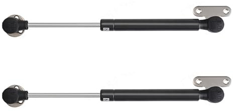 80N Gas Spring Lift Support Struts, 2 Pieces 8 Black Gas Strust with Mounting Brackets, Shock Absorption Soft Close Hinge for Cabinet Floor Hatch