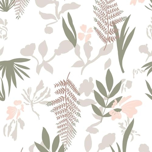 AMIGO Papel de Contacto Despegable y Adhesivo Grueso con Diseño de Hoja de Planta,Vinilo Decorativo para Forrar Cajones de Armarios 44x500cm