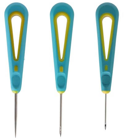 3 Stück Punch Needle Docht zur Kerzenherstellung, 3 Designs Punch Needle Kerzendocht Werkzeug mit Bequemem Griff DIY Bastelbedarf für Anfänger Handarbeitskurs