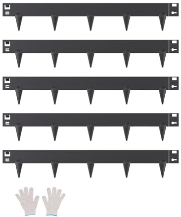 VEVOR Bordure de Jardin en Acier, Lot de 5, Bordures Paysagères en Métal, 990 x 156 mm, Résistante à la Rouille, Installation Simple, Bandes Pliables pour Séparateur de Chemin de Cour, Pelouse, Noir