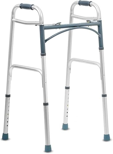 Klappbarer Gehwagen aus Aluminium, höhenverstellbar, Silber