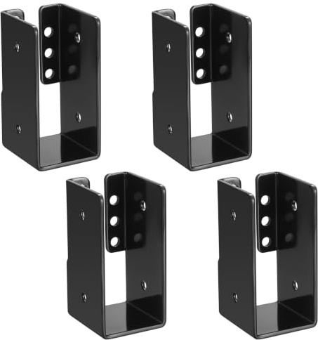 McBlast 4 Pcs Sabot Fixation Poteau Bois 40x88 mm | Équerre de Solive et Connecteur de Poutre, pour Terrasse et Pergola, Fixation Solide, Montage Simple, Acier Robuste