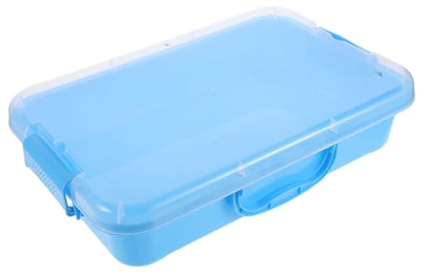 OFFIGAM Medium Blue Sand Tray Lid for Kids, Plastic Sandbox Protective Cover and Sand Molds, Outdoor and Indoor Creative Play Equipment for Toddlers