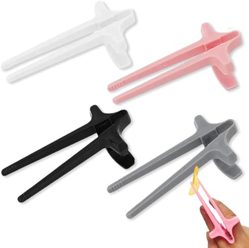 4 unidades de palillos de dedo para jugadores, gadgets de juegos, palillos de ayuda para gamer, aperitivos, palillos de plástico, pinzas para alimentos, palillos auxiliares perezosos