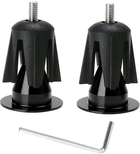 Bike Handlebar Bar End Plugs Caps, Aluminum Alloy Bicycle Expansion Grips Cap with Installation Tool, Handle Wake Bar Accessories Suitable for Most Bicycles Road Bike, MTB, etc., Black, 1 Pair
