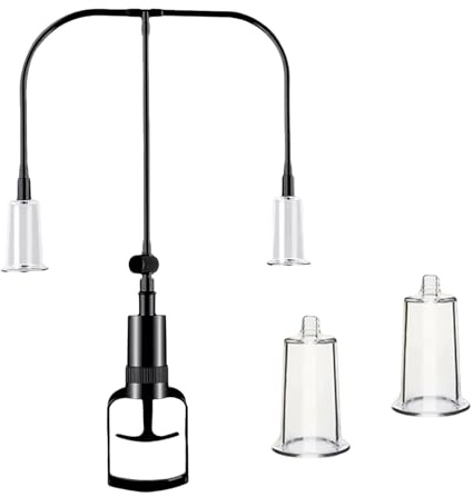 Hlimind Kit de Pompe à Seins avec 2 Ventouses pour Tétons pour Femmes, Pompe Vaginale et Clitoridienne, Jouet Sexuel pour Solo ou Couples, Inclut 2 Ventouses Puissantes pour BDSM et Jeux Érotiques