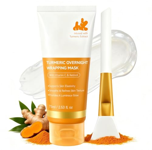 Collagen Night Wrapping Mask 75ml, Mascarilla Nocturna de Colágeno, Mascarillas Nocturna De Colágeno De Cúrcuma, Mascarilla Peel-Off Facial, Hidratación y Mejora la Elasticidad de la Piel