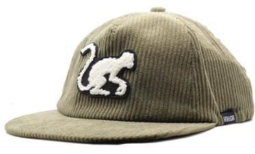 Surf Monkey Berretto da baseball Visiera piatta Uomo/Donna - Taglia unica - Vestibilità Snapback - Velluto a coste