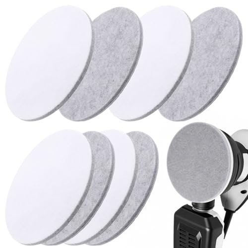 SRunDe 8 Piezas Discos de Pulido 150mm Fieltro Almohadillas de Pulido | Lijadora Orbital para Pulir Pintura de Coche Llantas Cristal Mármol Muebles de Madera Fieltro Compatible con Bosch Festool