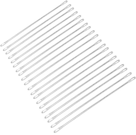 Fabater 20 St Dubbelögonnål Metall 9 Cm Lång överföringsnål Passar för Stickmaskin, Dubbelögd överföringsnål för KR830 KR838 KR850 KR890 SRP325 SRP50 SRP60 SRP60N