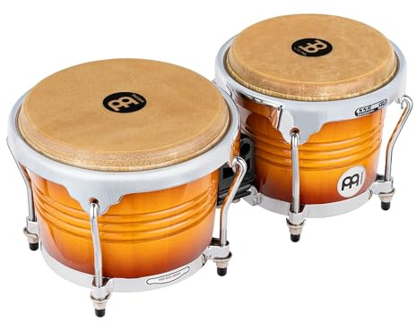 Meinl Percussion Marathon Exclusive Bongos, Orange (FWB200GAB) | 2 Handtrommeln, 6,75 und 8 Zoll, Inklusive Stimmschlüssel, Siam Eiche