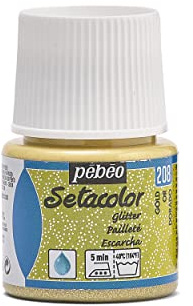 Pebeo Setacolor Textilfarbe, Glitzer, 45 ml, Gold,