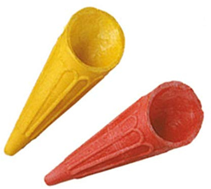 PZ 1000 à Dosette pour glace à forme pointe de cône pour coupes à glace et à gâteaux giall0/rouge