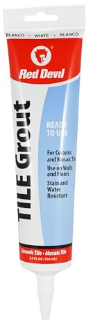 Red Devil 0425 Pre-Mixed Tile Grout Repair Squeeze Tube, 5.5 oz, White