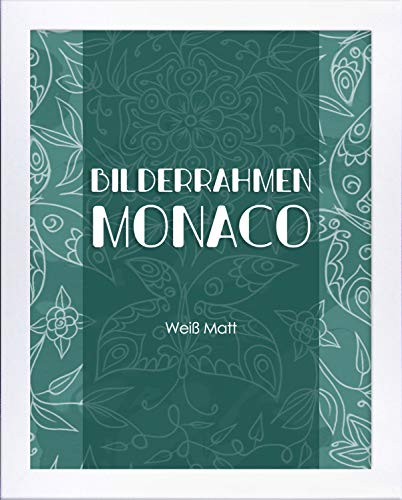Homedeco-24 Fotorahmen Monaco 48x64 cm Bilderrahmen Weiß Matt Posterrahmen