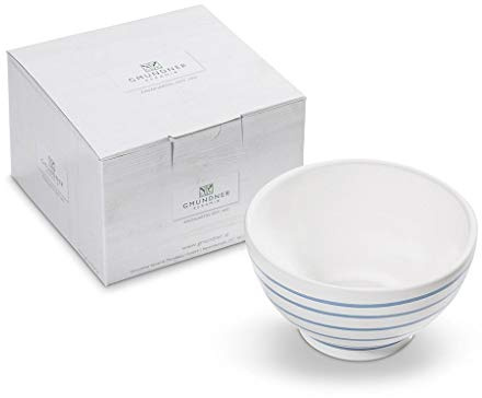 GMUNDNER KERAMIK Cereal Bowl Large Capacity 0.4 Litres Blue Flamed Crockery Handmade in Austria