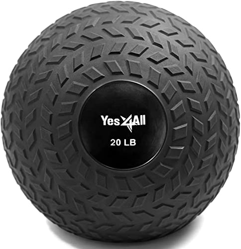 Yes4All Medizinball Slam Balls - 4.5kg, 6.8kg, 9kg, 11.3kg, 13.6kg, 18kg - Lauffläche Schwarz, Blau, Türkis, Orange & Glänzend für Kraft, Power und Workout