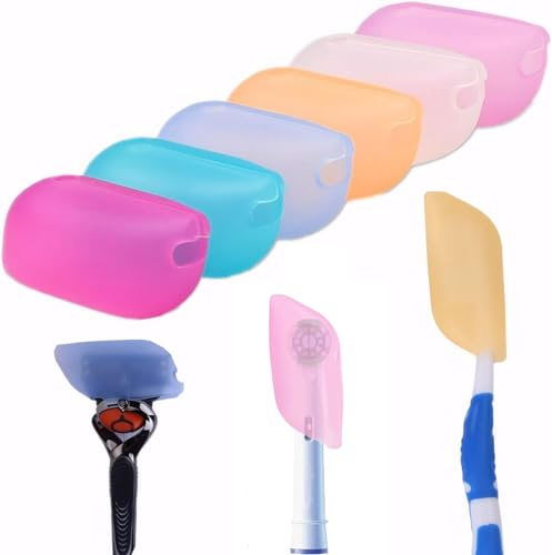 Protezione per spazzolino da denti in silicone portatile per viaggi - 6 colori Protezione in silicone portatile per spazzolino da denti e rasoio - Protezione per spazzolino da denti per viaggi