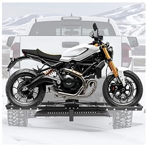 ECOTRIC Motorrad-/Roller-Gepäckträger mit Auffahrrampe, Kippsicherung, 227 kg Kapazität