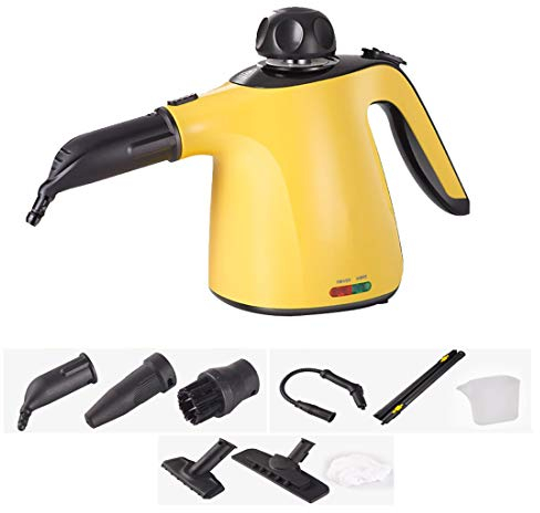 Limpiador Vapor Mano, Limpiador de Vapor Portátil de Usos Múltiples con 9 Accesorios para Quitar Manchas, Alfombras, Cortinas, Asientos de Auto, Cocina, Chinches, Piso, Baño