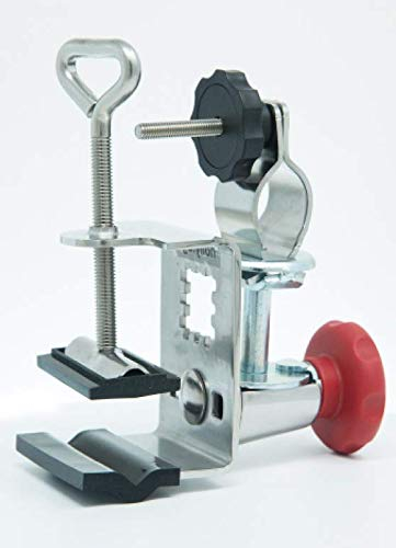 360° Sonnenschirmhalter für Balkongeländer bis 65 mm Ø - Befestigung für Schirmstöcke bis 38 mm Ø - Balkonklammer aus Edelstahl – Made in Germany & Langzeit Garantie - Modell RUDI (Ø ?? ??)