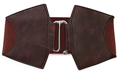 LumiSyne Cintura Larga Elasticizzata Per Donna Cintura Di Pelle Cintura Elastica Fibbia a Gancio In Lega Banda Elastica Cintura Vintage Per Vestito Abito Soprabito