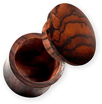 Fly Style 1 Paar Ohr-plug Flesh-Tunnel aus Holz - Piercing-Schmuck mit Geheimfach Versteck