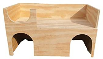 Kaninchen-Türme mit zwei Türmen und Futterstation, Holzhaus, Unterschlupf Versteck für Kleintiere, Holzspielhaus