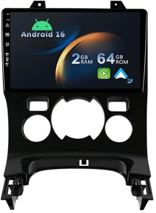 YUNTX Android 14 Autoradio für Peugeot 3008 5008 [2009-2018]-2 Din-[Integriertes Wireless CarPlay/Android Auto/GPS]-9” IPS 2.5D Touch-Screen-DAB/Lenkradsteuerung/MirrorLink/kamera/4G/WiFi/USB