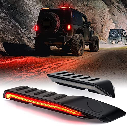 TDHLW LED High Mount Brake Light with Turn Signals & Brake Lights,Third Brake Light Spoiler Compatible with Wrangler JK JKU 2007-2018
