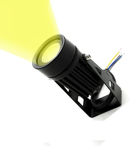 Partenopea® Proiettore Led Cob da esterno faretto orientabile fissaggio a parete luce per giardino, cespugli, statue, fontane, mura IP65 (Nero luce calda, 3.5w)