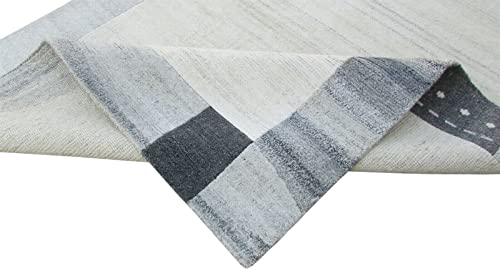 Nepal Teppich Handgeknüpft Beige Grau 100% Wolle Orientteppich 162x221 cm N-79