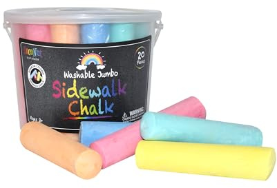 CocoNut Outdoor Jumbo Sidewalk Chalk Bucket - 20 Pieces, Kids Art Set