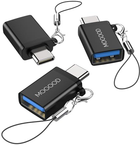 MOGOOD USB-C auf USB 3.0 Adapter, 5Gbps, OTG, 3er Set Schwarz, MacBook | Aluminium, 5Gbps, Plug-and-Play, für MacBook, Chromebook, Samsung, USB, Festplatte, Maus, Tastatur, Büro, Reisen, Gaming, PC