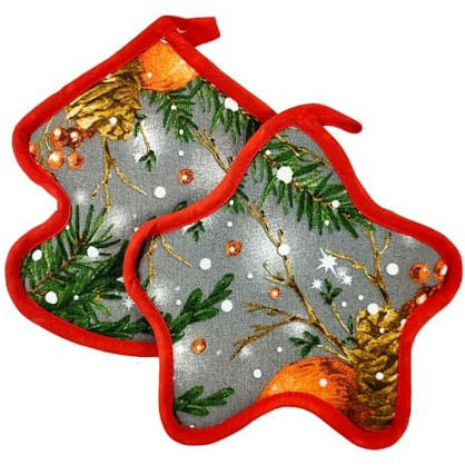 Bis presine Natalizie CHRISTMAS Stella+Albero PREZZO RIFERITO AL BIS DI PRESINE (UNA PER FORMA) (PIGNE)