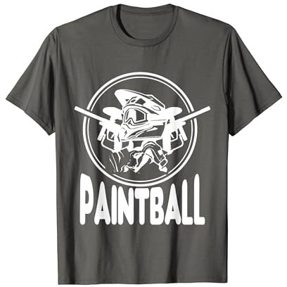 Paintball Paintballmarkierer, Helm, Handschuh, in weiss T-Shirt