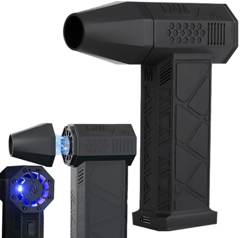 MIGEDY Hydrayne Air Blaster 2.0, Mini plumeau d'air électrique rechargeable Hydrayne-3 vitesses réglables, ventilateur puissant 130000 tr/min avec lumière