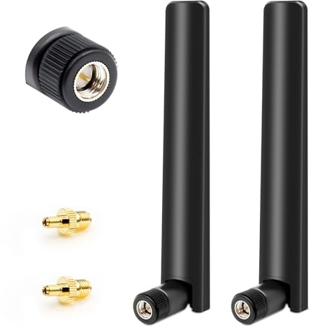 Lot de 2 antennes 5G LTE, amplificateur de signal 4G 12 DBI - Fiche SMA - Antenne réseau omnidirectionnelle - Antenne Wi-Fi - 600-6000 MHz - Pour routeur, ordinateur de bureau, carte PCI-E, caméra IP