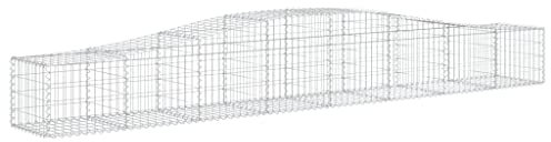 Natulvd Gabionenkorb, gewölbter Zaun, verzinktes Hochbeet, 400 x 50 cm breit, Gabionenwand, Gartenkäfig, Korb für Outdoor-Landschaft, Rasen, Gemüseblumen, 40-60 cm Höhe