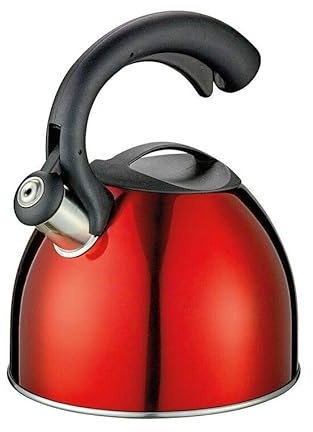 BOLLITORE CON FISCHIO 2.5L IN ACCIAIO INOX LACCATO PER GAS ED INDUZIONE COLORE ROSSO CILIO GERMANY