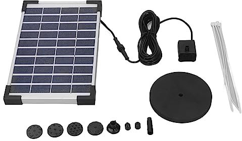 DC-Solar-Wasserpumpen-Set, 10 V, Solar-Wasserfallpumpe, 75 cm Höhe, 180 cm Hub, Solar-Brunnenpumpe mit 6 Düsen für den Garten Im Freien