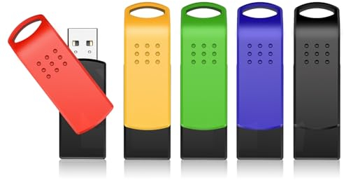 KEXIN Clé USB 32 Go 5 Pièces Pivotant Clé USB 2.0 Memory Stick Stockage USB Portable Coloré Pack de 5