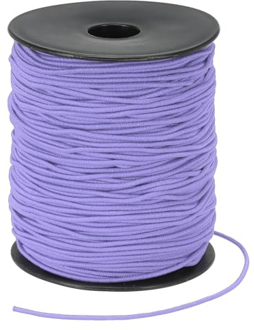PATIKIL Filo Elastico per Braccialetti 109 Iarde/100m, 1.5mm Corda Cordini Elastici Spinati per Maschere Carnevale Creazione di Gioielli Collane Perline e Artigianato Fai da Te, Viola