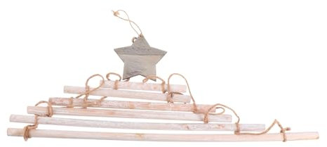ORFOFE Weihnachtsbaum Holz Asthänger Selbstgemacht Hängender Deko Zweig Mit Stern Bindfaden Wandbehang Weihnachtsdeko