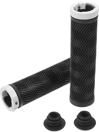 BULLSPANN 1 Set Cykelstyrhandtag, Ergonomisk Halkfri Design Cykelhandtag, Låsbara Handtag för Elcykel Trekking Mountainbike, Svartvit