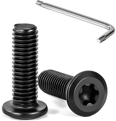 Tunejoy Flachkopfschrauben Trox M8 x 25 mm Schwarz Flachkopf Schrauben Edelstahl A2 V2A Möbelschrauben Innensechskant Vollgewinde mit T40 Inbusschlüssel 20 Stück