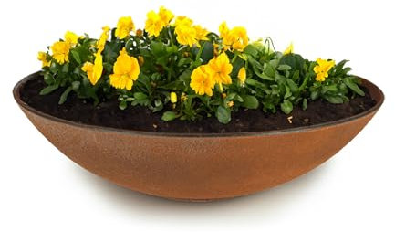 matches21 HOME & HOBBY Vaso per piante per esterni, resistente alle intemperie, 28 cm, effetto ruggine come fioriera