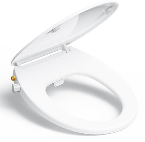 Bidet Tapa WC Forma O Universal, YEAUPE PRO Tapa WC Asiento de Inodoro de Cierre Suave, Bidet Toilet Seat, blanco, 43 * 37CM